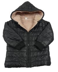 Černá šusťáková zateplená bunda s kapucí zn. Shein