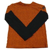 Oranžovo-černé triko s fleky Urban