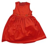 Červené sametové šaty s květy C&A