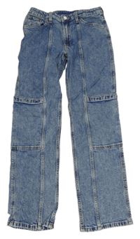 Modré straight fit rifle H&M