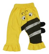 Žluto-černé legíny s včelkou a volánky 