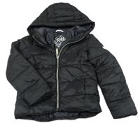 Černá šusťáková zateplená bunda s kapucí C&A