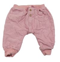 Růžové cuff podšité manšestráky s úpletovým pasem Next