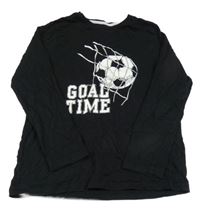 Černé triko s míčem a nápisem Jeff&co