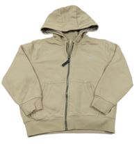 Béžová propínací mikina s dinem a kapucí Next