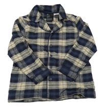 Tmavomodro-smetanová kostkovaná košile H&M