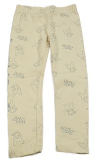 Béžové zateplené legíny s příšerkami 