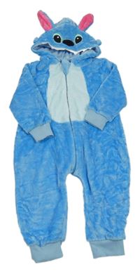 Světlemodrá plyšová kombinéza s kapucí - Stitch