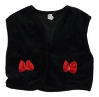 Černá sametová vesta s mašlemi 