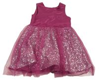 Fialové tylové šaty s flitry Yd.