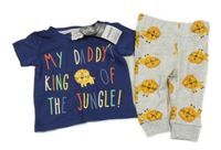 Nové - 2set - Tmavomodré tričko s nápisem a lvíčkem + tepláky s lvíčky Pep&Co