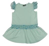 Světlemodré šaty s leopardími prvky 