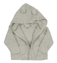 Světlešedý propínací svetr s kapucí Jasper Conran