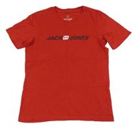Červené tričko s logem Jack & Jones