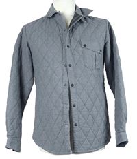 Pánská šedá prošívaná lehce zateplená košilová slim fit bunda Barbour 