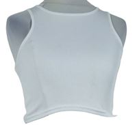 Dámský bílý žebrovaný crop top PrettyLittle Thing vel. 30