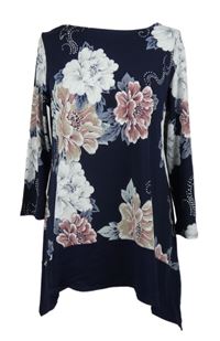 Dámská tmavomodrá květovaná tunika Lakeland 
