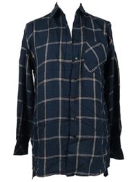 Dámská tmavomodrá kostkovaná halenka F&F