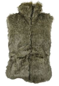 Dámská hnědo-béžová kožešinová vesta EWM 