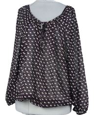 Dámská vínová šifonová halenka s ptáčky TU 