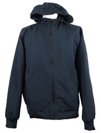 Pánská tmavomodrá šusťáková jarní bunda s kapucí EASY 