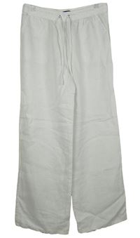 Dámské bílé lněné palazzo kalhoty M&S