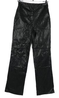 Dámské černé koženkové široké kalhoty Asos 