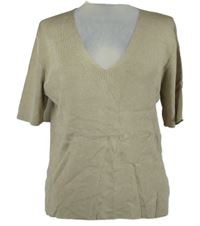 Dámské béžové žebrované pletené tričko Viyella 