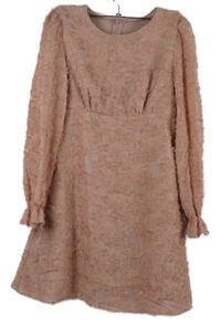 Dámské růžové vzorované strukturované šaty 