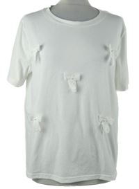 Dámské bílé tričko s mašličkami 