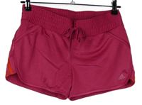 Dámské fuchsiové sportovní kraťasy s pruhy Adidas 