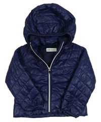Tmavomodrá šusťáková přechodová bunda s kapucí H&M