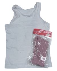 2set- bílá košilka+ růžové ponožky