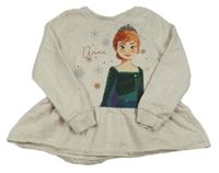 Světlebéžová melírovaná mikina s Annou Disney