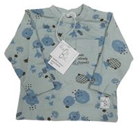 Nové- Světlemodrá lehká mikina s obrázky