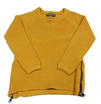 Hořčicový žebrovaný svetr zn. Primark