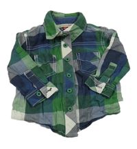 Modro-zeleno-bílá kostkovaná košile John Lewis