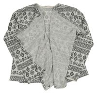 Bílo-černý vzorovaný pletený cardigan H&M