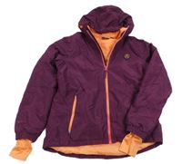 Vínová šusťáková lyžařská funkční bunda s nášivkou a kapucí Crivit