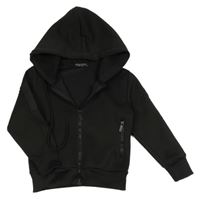 Černá thermo propínací mikina s kapucí 