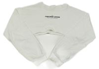 Bílá crop mikina s nápisem Zara