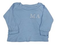 Světlemodré triko s písmeny 