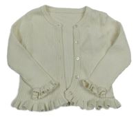 Smetanový žebrovaný propínací svertr Matalan