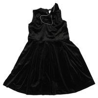 Nové - černé sametové šaty s mašlí River Island