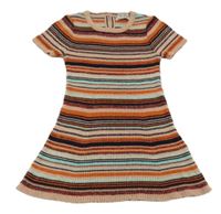 Barevné pruhované pletené šaty Next