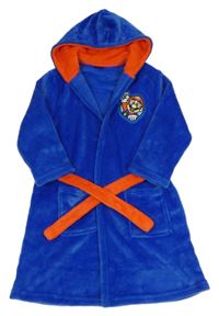 Modrý chlupatý župan se Super Mario a kapucí 