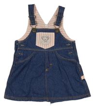 Tmavomodré riflové šaty s medvědem 