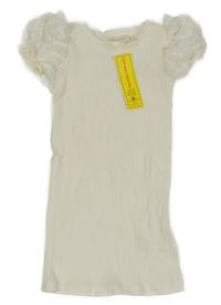 Nové - Smetanové žebrované tričko Shein