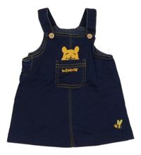 Tmavomodré riflové teplákové laclové šaty s Medvídkem Pú C&A