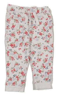 Bílé tepláky s květinami Mothercare